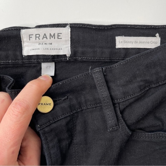 Frame Le Skinny de Jeanne Crop Jeans Film Noir Size 27 - Picture 6 of 10